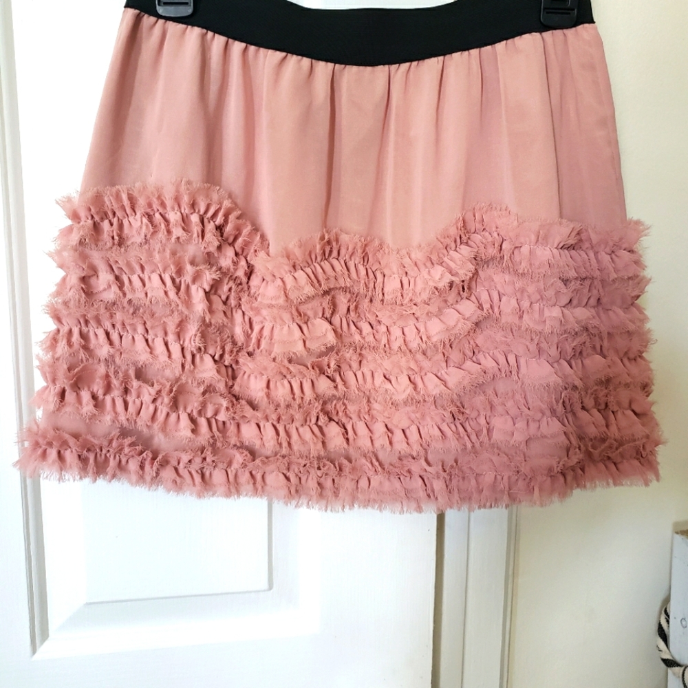 Forever 21 pink ruffle skirt